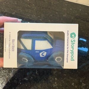 Blue and White Plush Toy Car